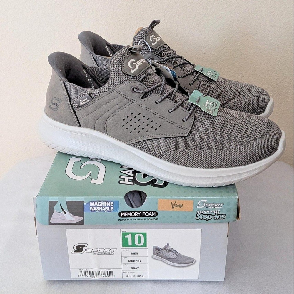 New Skechers S Sport Men's Murphy Slip On Sneakers Shoes Gray Size 10